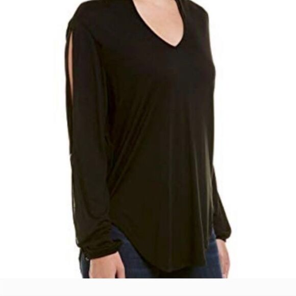 Haute Hippie Black Long Open Sleeve Women's Top Size S - Picture 2 of 16
